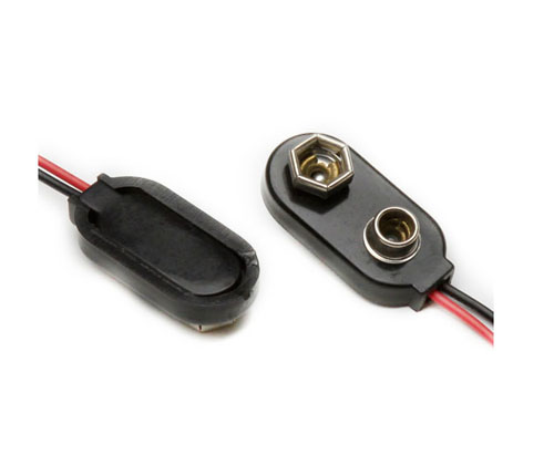 snap 9V battery clip connector i type with black and red cable