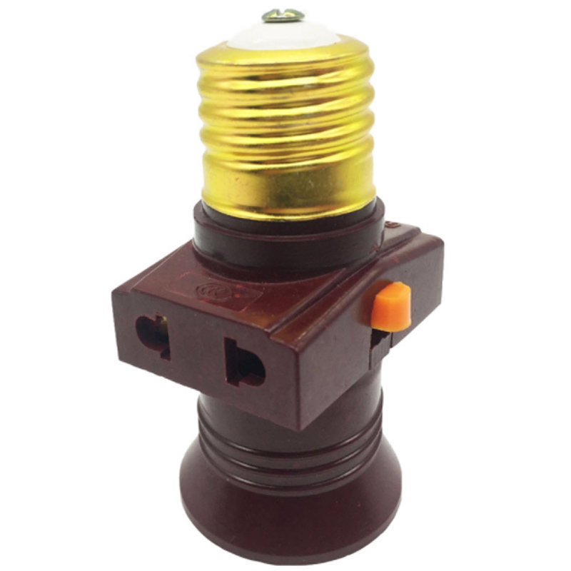 Pure copper double split E27 screw lamp holder with socket switch conversion screw lamp holder