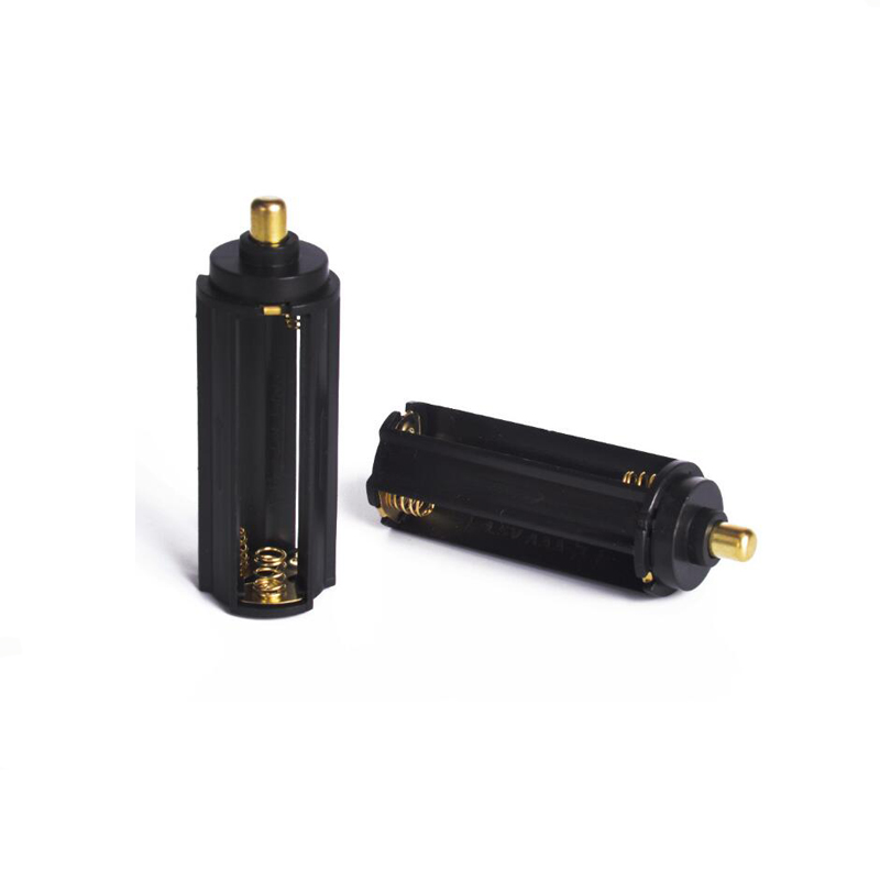 3xAAA size Battery Holder Cylindrical Case Plastic For Flashlight Round Circular