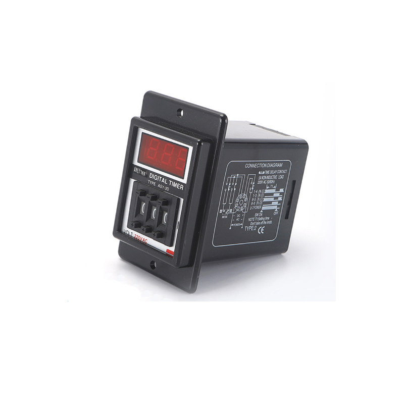 sy-3d digital display time relay two opening and two closing industrial timing AC power on delayer