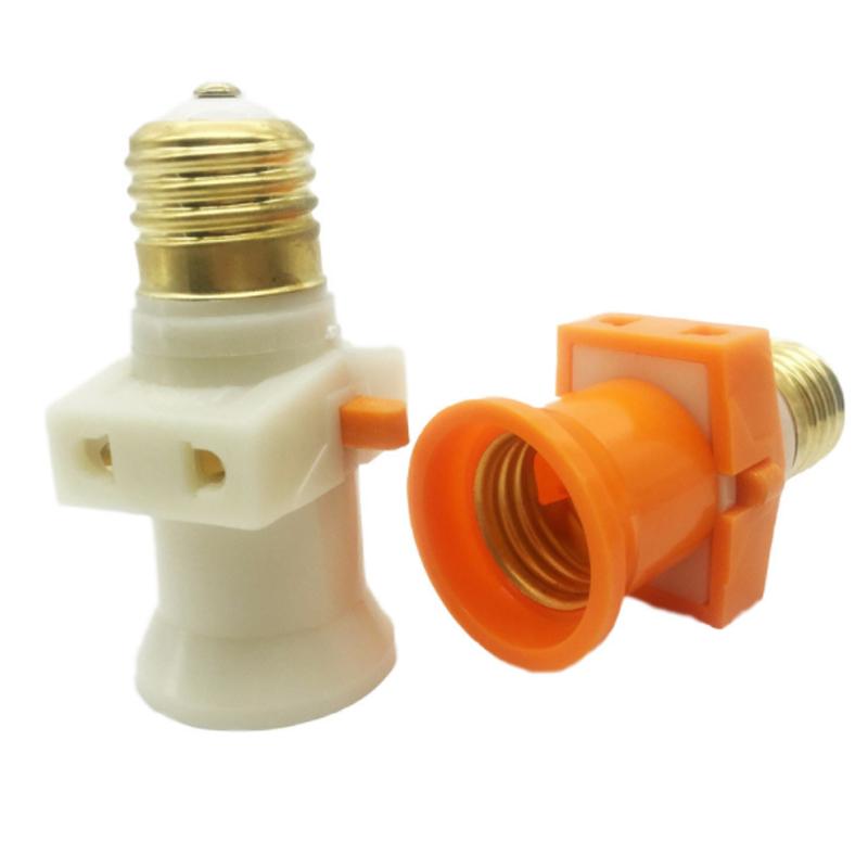 Pure copper double split E27 screw lamp holder with socket switch conversion screw lamp holder