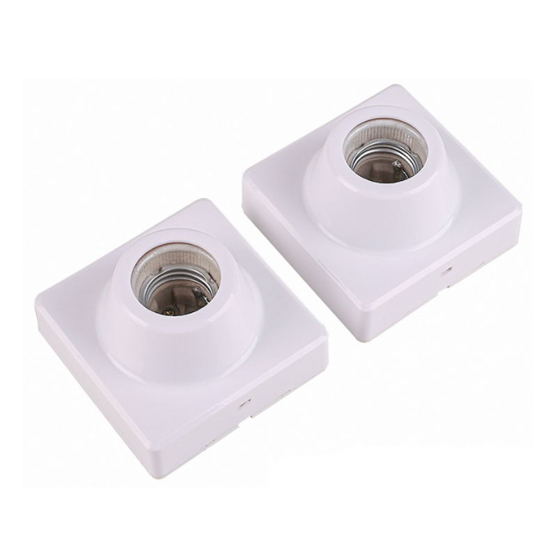 High-power type 86 ceramic lamp holder, surface mounted type 86 lamp holder, e27 screw flat lamp holder, square lamp holder