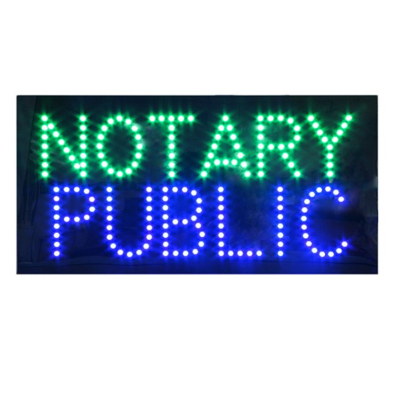 LED sign light box billboard colorful business sign LED NOTARY PUBLIC SIGN 60x30cm