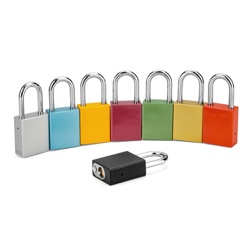 Industrial aluminum padlock self-bounce lock beam open secondary management LOTO equipment shutdown aluminum padlock