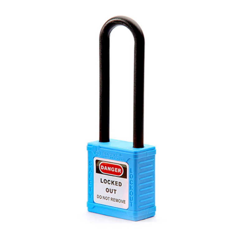 Customized 76MM long beam copper lock core open energy isolation engineering plastic insulation padlock loto lock