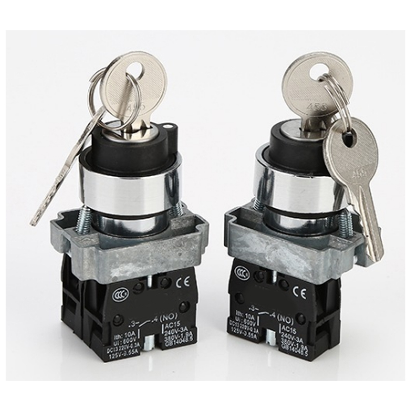 Cheap Price Metal Material 10A Black Key Lock Push Button Switch