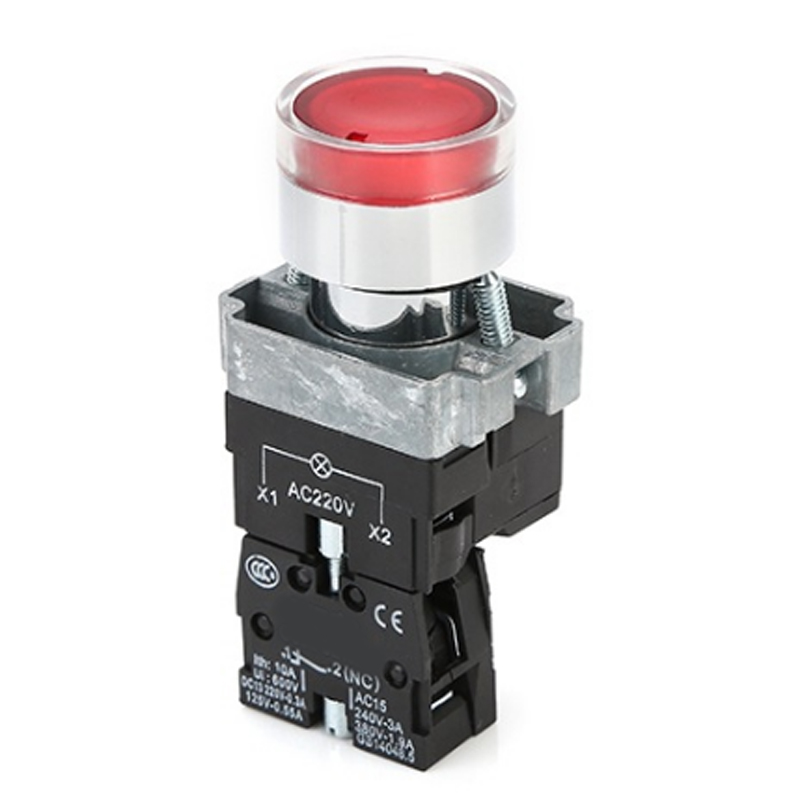22mm momentary push button switch power start stop self-resetting the circular flat head symbol switch