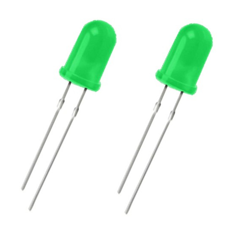 f5 plug-in light yellow green light 5mm round head green light transparent plug-in indicator bead green led light-emitting diode