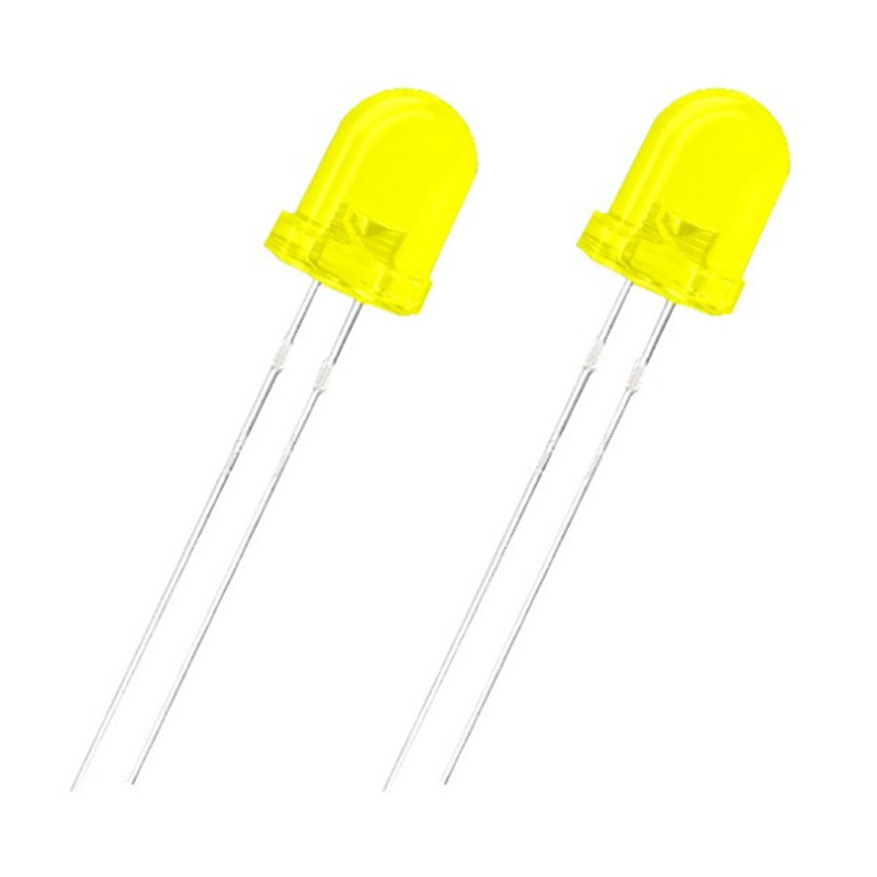 8mm yellow round head indicator light low-power condensing led yellow lamp beads in-line light-emitting diode f8 yellow light