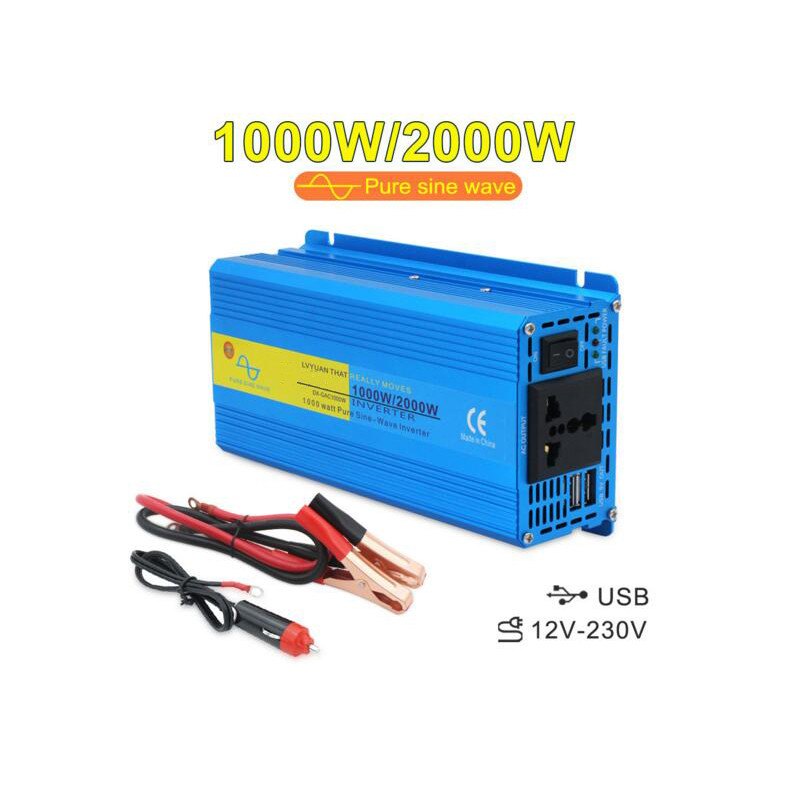 Vehicle mounted household 12v24v48v to 220V 1000W / 2000W pure sine wave solar inverter