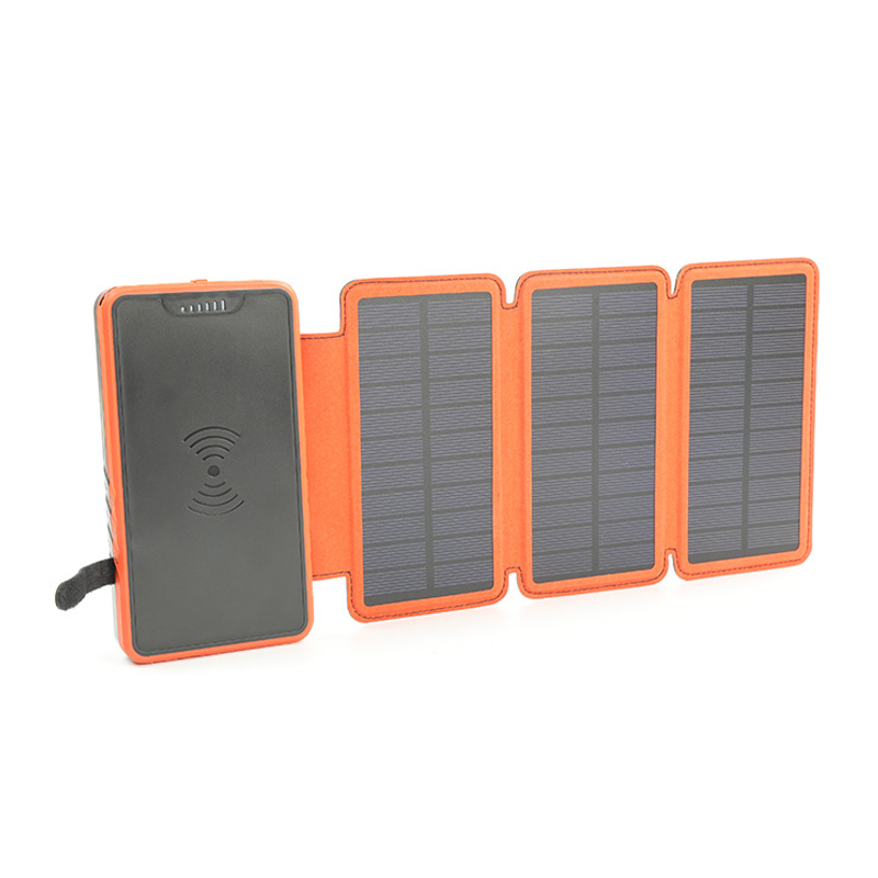 Solar wireless charging treasure 20000 Ma large capacity folding plate outdoor waterproof portable mobile power supply