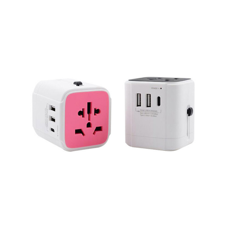 USB Quick Charger Electrical Socket Universal Travel Plug Adaptor CE FCC ROHS International Travel Power Adapter