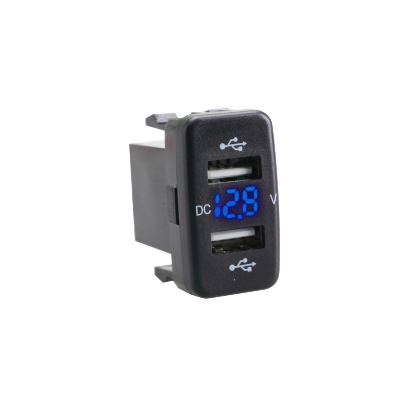 Non destructive installation of special vehicle USB with digital voltmeter original hole USB4 Special non-destructive modification for 2A vehicle charger