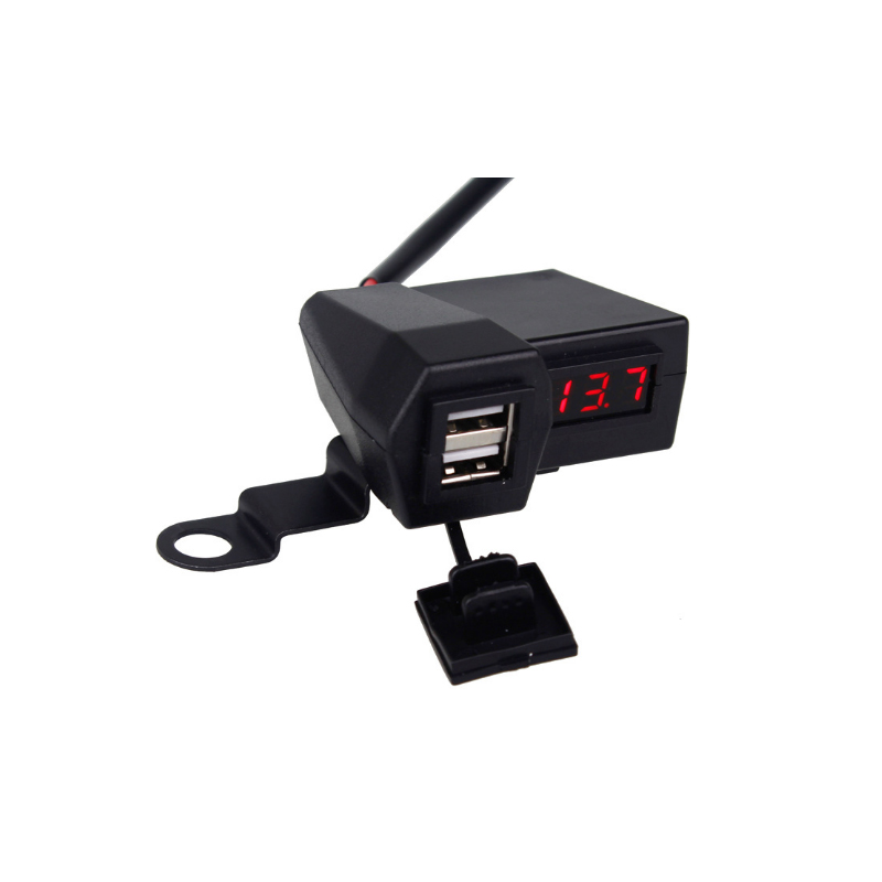 Four in one multifunctional motorcycle USB on-board charger on-board voltmeter with safety torsion switch