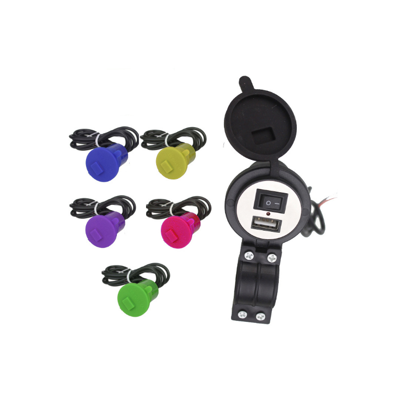 Electric vehicle motorcycle USB Car Charger with switch USB scooter refitted mobile phone charger 12V