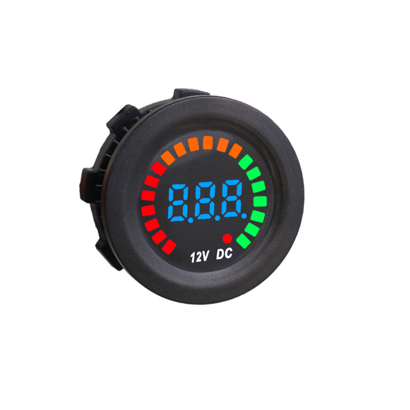 New 12V color screen voltmeter car personality modified vehicle instrument new DC LED digital voltmeter