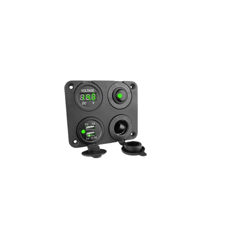 Motorhome yacht refitting USB ship switch panel mobile phone charger on-board cigarette lighter on-board voltmeter
