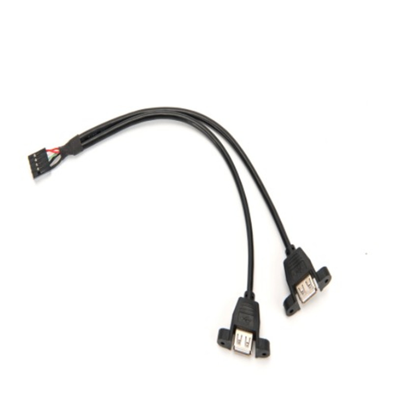 9pin to dual usb2.54 terminal wire with screw hole DuPont 2.54 5p motherboard 9 pin to USB2.0 wire