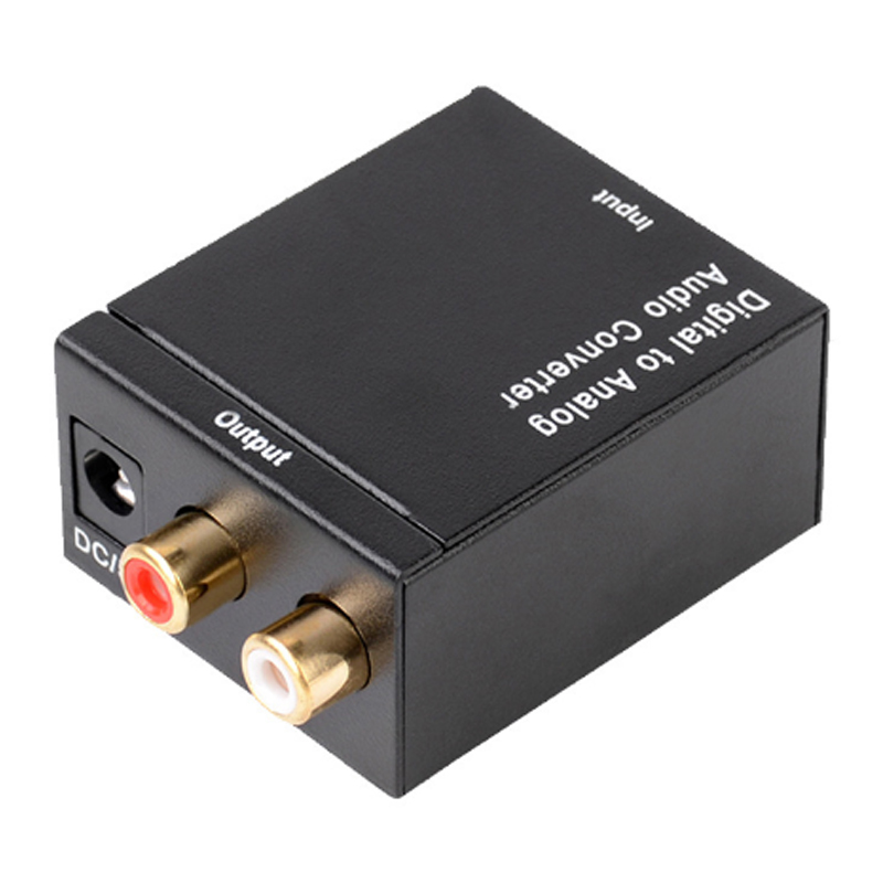 Digital to analog digital signal audio converter optical fiber to analog audio converter