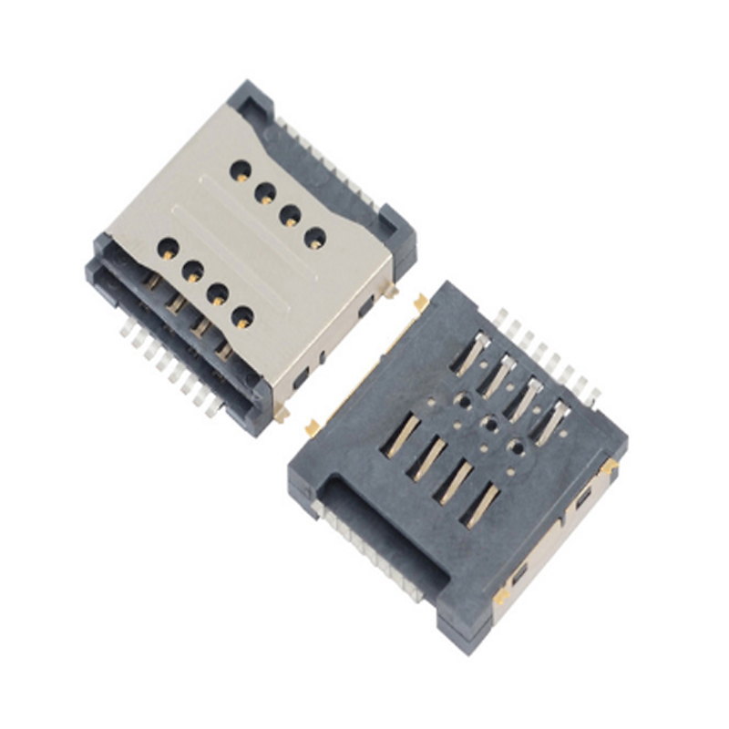 sim self-elastic card socket SIM card in-line SIM card socket manufacturer SIM 6+1P card socket H1.80 with fake card