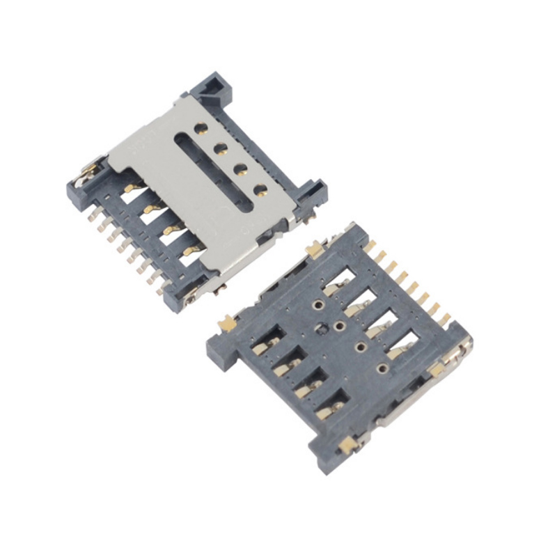 sim self-pop type card socket SIM card in-line SIM card socket manufacturer SIM 7+1P card socket H1.80 with fake card