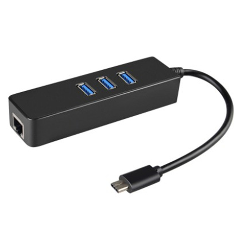 Type-c3.1 gigabit network card + usb3.0hub system drive free type-C hub docking station