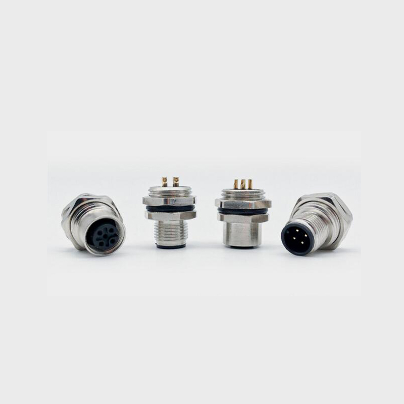 M12 Waterproof Aviation Plug and Socket Sensor-4 Cores / 5 Pins / 8 Holes / Flange Male and Female 16mm Connector