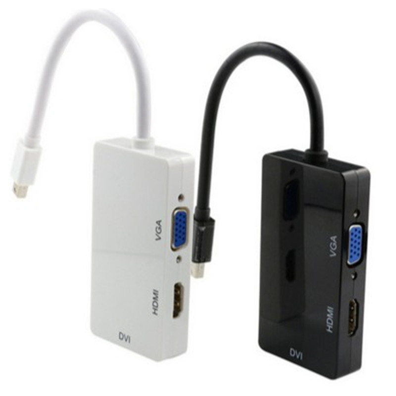 Lightning Mini DP to mini DP to VGA HDMI DVI three in one video converter