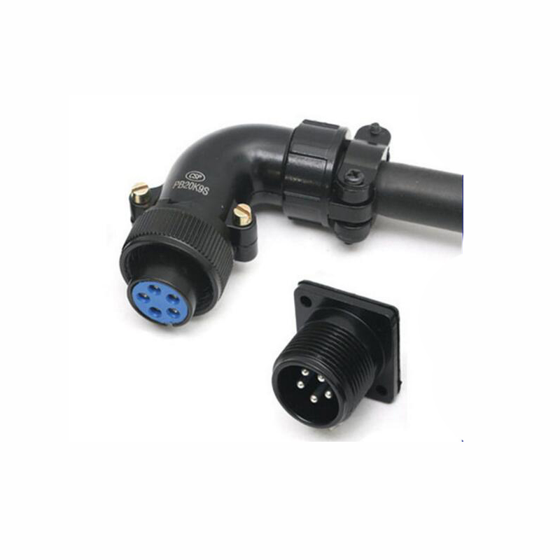 CSP aerial plug PB20 waterproof connector, threaded aerial plug, aerial plug. Elbow