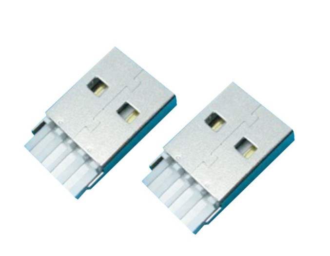 USB2.0 double-sided plug-in am welding wire type PBT white tape double-sided plug-in USB plug socket