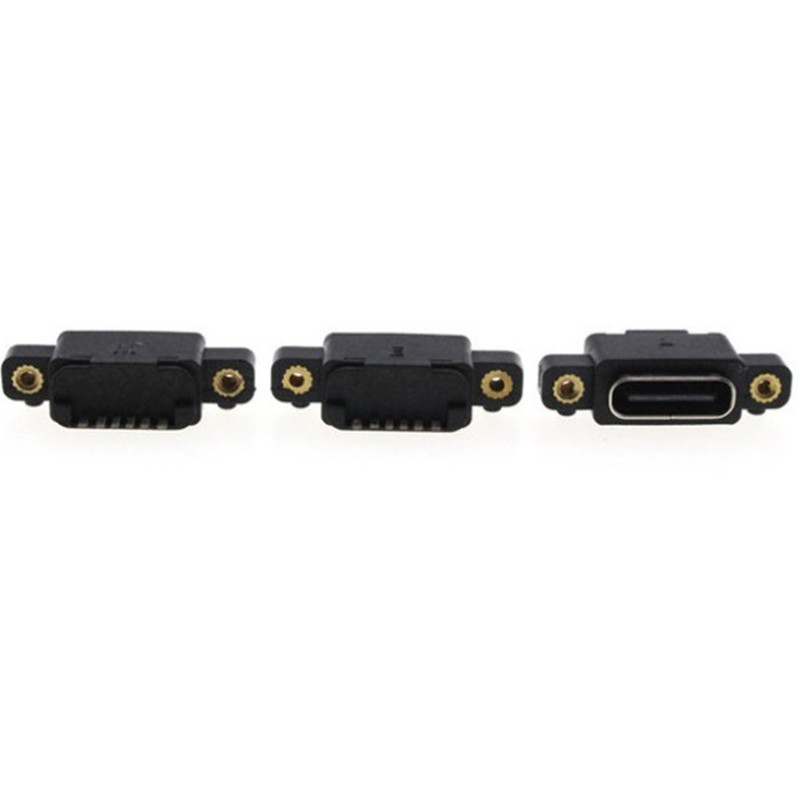 Type-C waterproof female base 16ptype-c connector female head steel four plug board Android tail plug interface