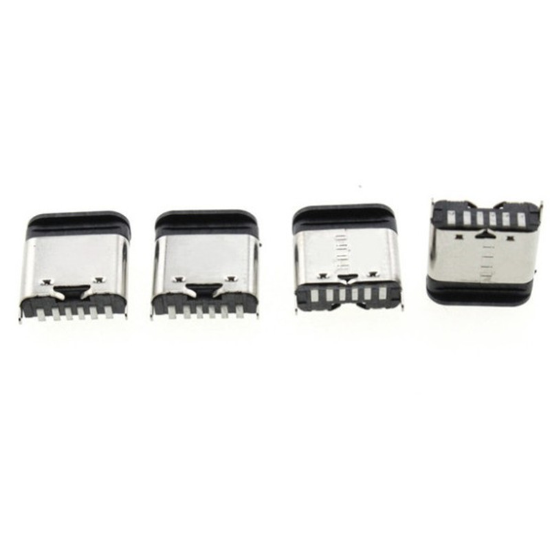 usb connector female 6 16 24 pin dip usb-c type A B C socket 2.0 3.0 smt female male sunk plated usb c connector for PCB