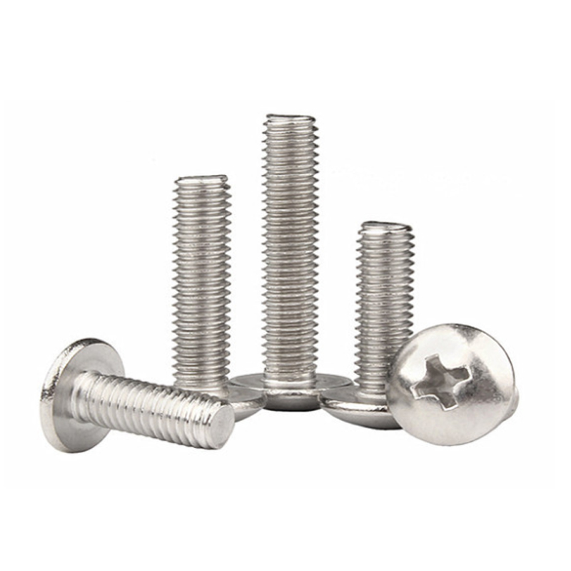 4 # 6# 8# 10# 1 / 4 304 stainless steel Anglo American large flat head cross screw UNC mushroom head screw