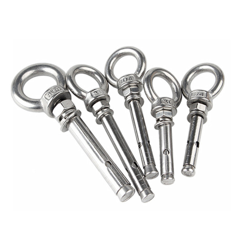 304 stainless steel lifting ring expansion screw swing sandbag ring tension ring hook bolt m6m8m10-m16