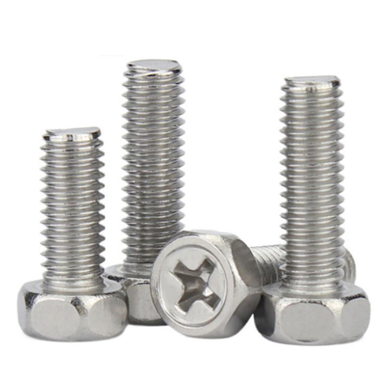 M3m4m6m8 304 stainless steel cross recessed external hexagon head bolt external hexagon screw gb29.2