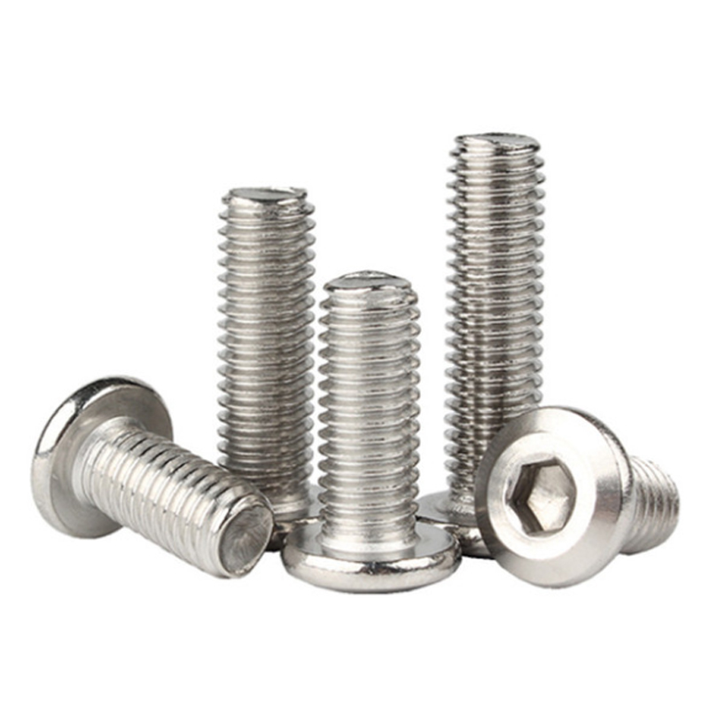 M3m4m6m8m10 stainless steel 304 chamfered hexagon socket screw flat round head beveled edge large flat head furniture screw