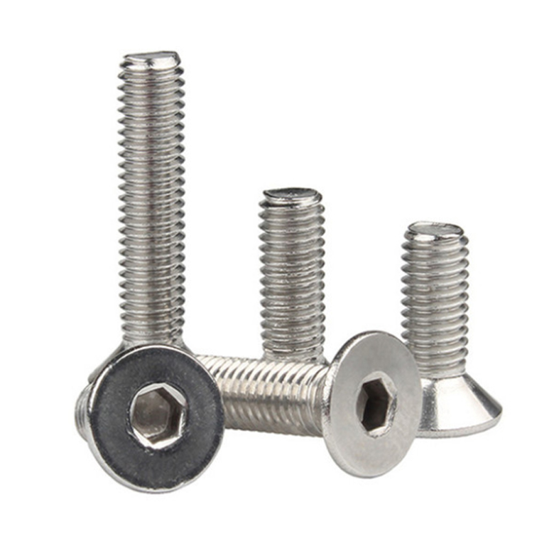 M6m8m10 304 stainless steel countersunk head hexagon socket screw flat head hexagon socket flat cup machine screw din7991