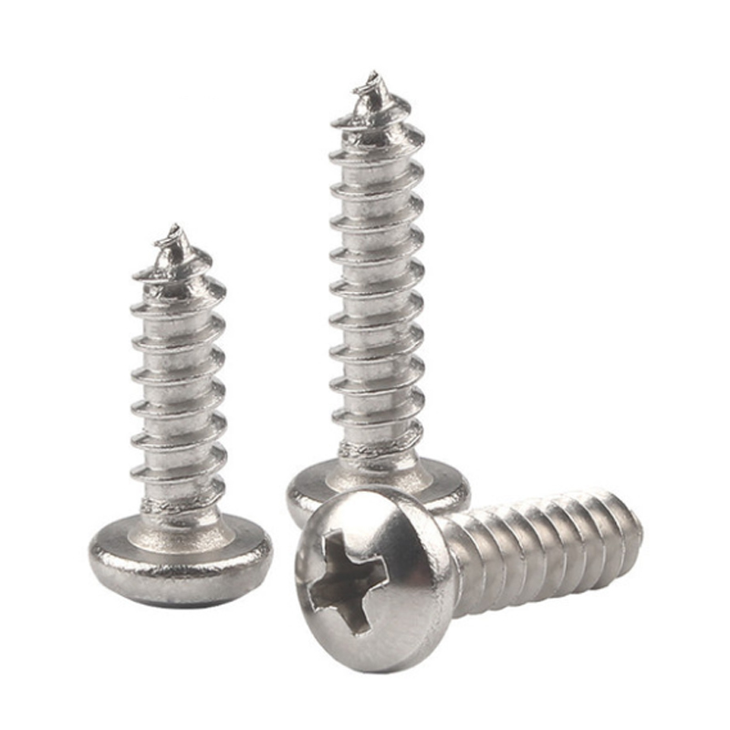 M2m3m5m6m8 U.K standard 304 stainless steel round head cross tapping screw pan head cross recessed wood screw