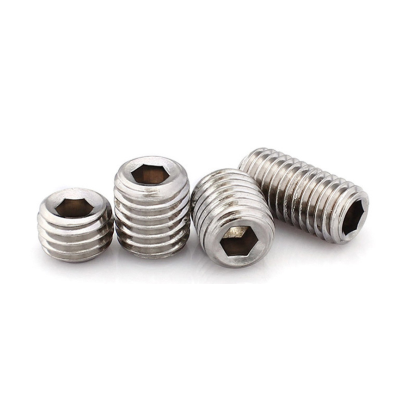 Spain standard Stainless steel hexagon socket concave end machine meter set screw top screw headless stop screw