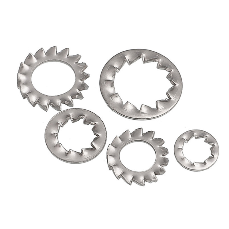 M3m4m6m8 stainless steel 304 serrated washer anti loosening stop gasket internal and external serrated anti-skid stop gasket