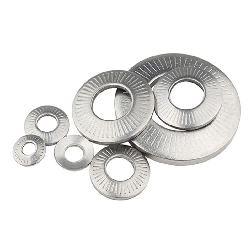Medium 304 stainless steel saddle type single side tooth flat pad anti-skid gasket nfe25-511 standard dished embossed washer