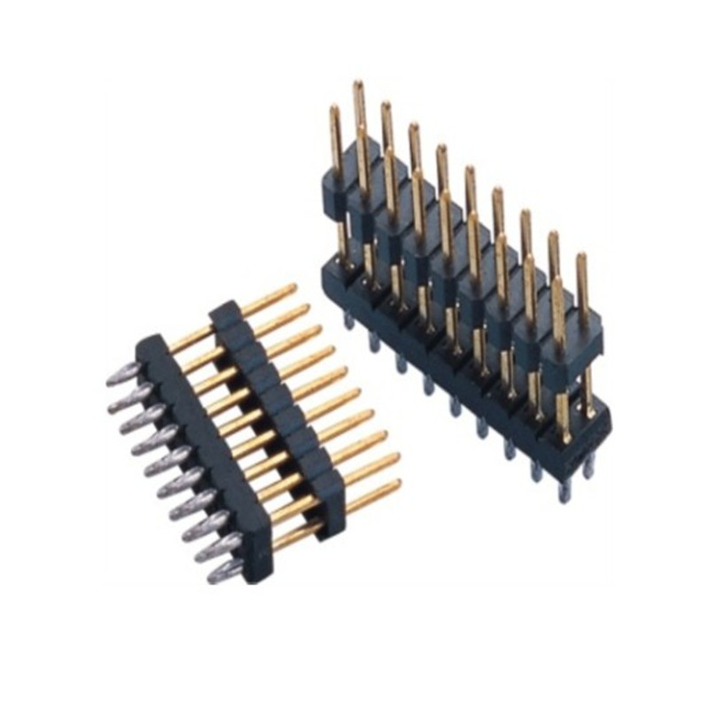 2.54 pitch pin header double row double plastic straight plug 2~40P glue high 1.5/2.0/2.5 connector factory direct supply