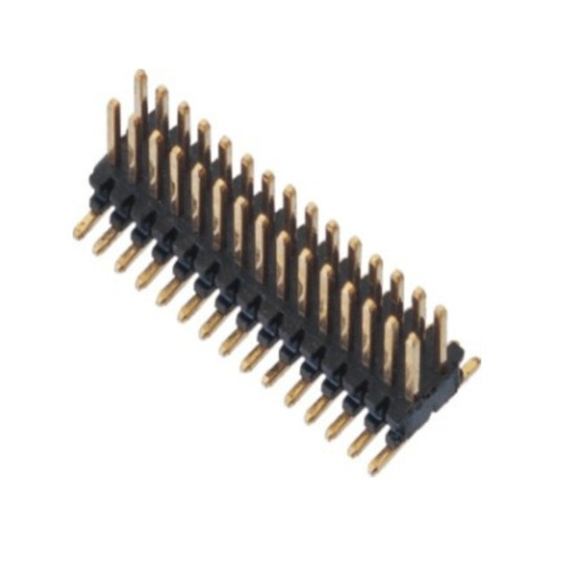 0.8 pitch pin header double row single plastic SMT H=1.38 gold-plated connector