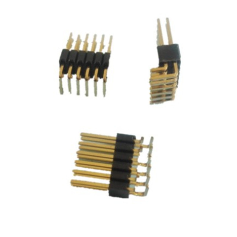 1.27 pitch pin header double row 90 degree bent pin 2~50P glue height 1.0/1.5/2.0/2.5 connector