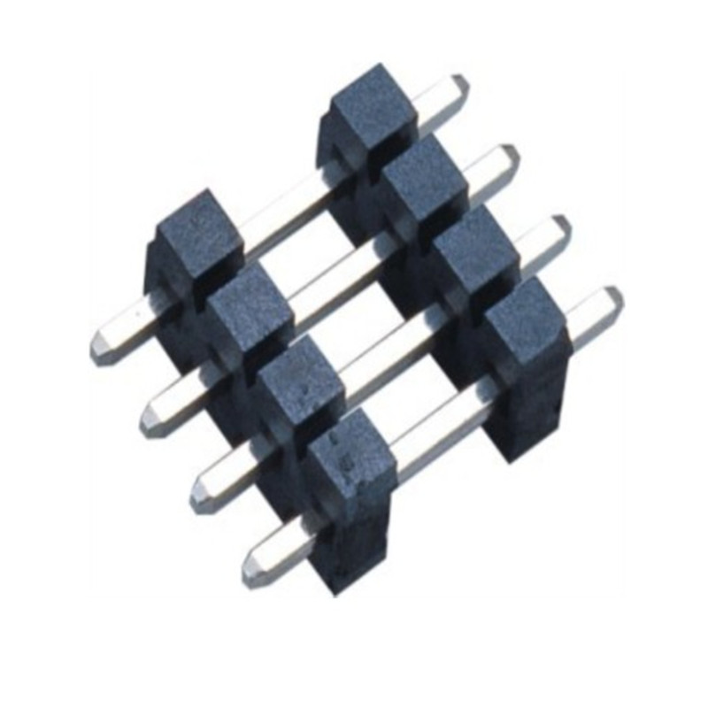 5.08 pitch straight pin header single row double plastic H=2.5 2-20p connector