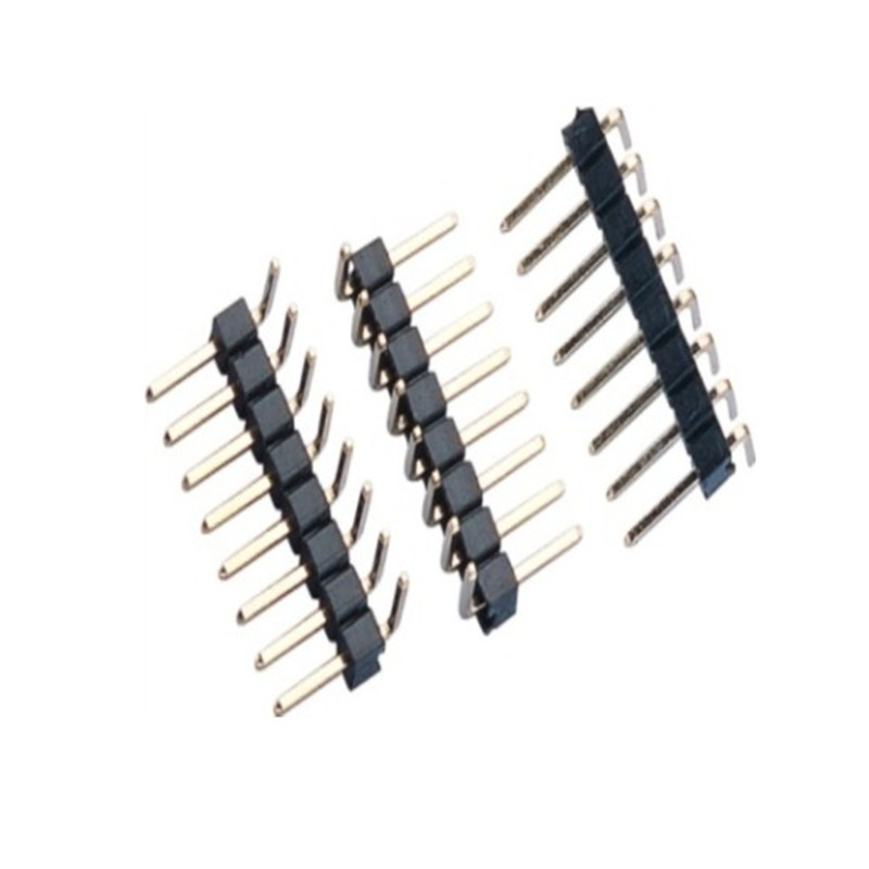 2.54 pitch pin header single row 90 degree curved pin 1~40P plastic height 1.5/2.0/2.5 connector