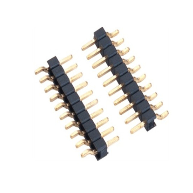 2.54 pitch pin header single row horizontal sticker 1~40P glue height 2.5 connector