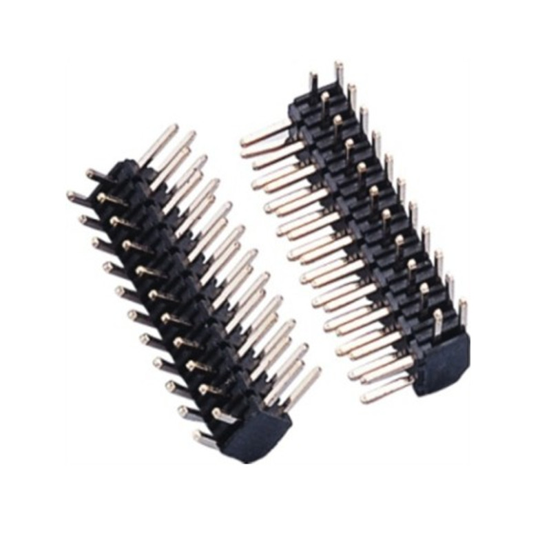 2.0 pitch pin header, double row 90 degree bent pin 2~40P glue height 4.0 connector factory direct supply