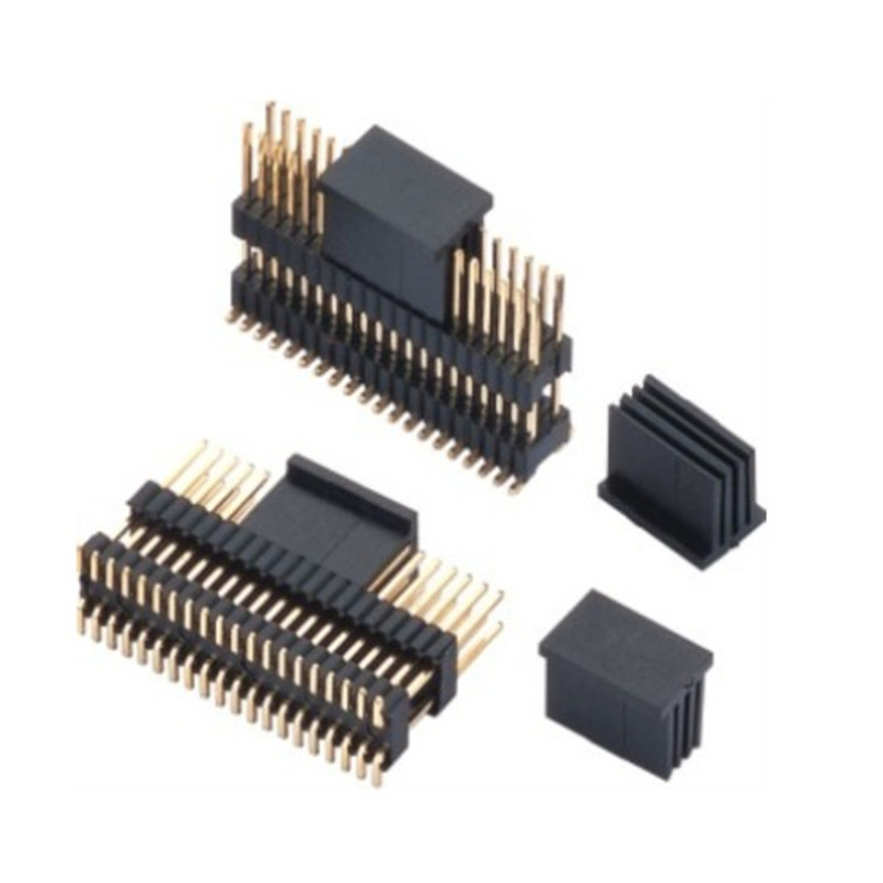 1.27*2.54 pitch double plastic pin header vertical stick SMT 2~50P glue height 2.5 connector