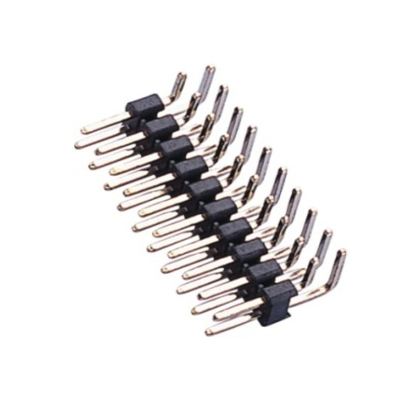 2.0 pitch pin header, double row 90 degree bent pin 2~40P glue height 2.0mm connector factory direct supply